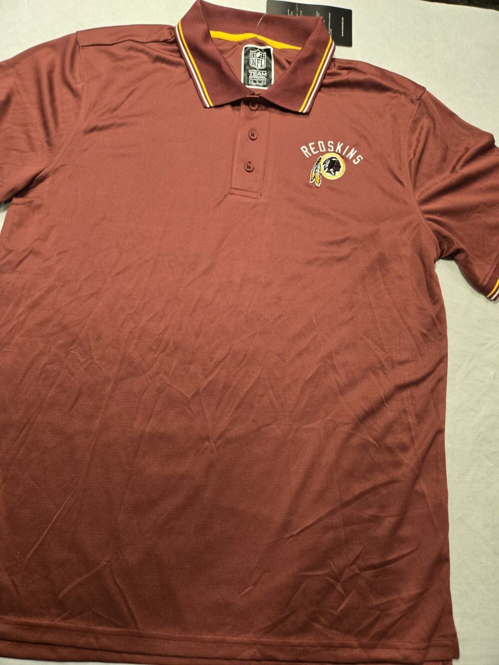 NFL Team Apparel Washington Redskins Polo Knit Shirt Size L